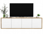 Pakabinama TV Spintelė Meble Lindner Loft Ąžuolas Wotan Balta Matinė 150 cm, 150 x 39 x 35