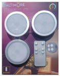 Belaidžiai žibintai 3 x LED PILOTAS BLOKAS PERJUNGTI BALTIMORE SILVER