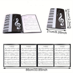 A4 Plastikinė Muzikos Natų Segtuvė su 6 Ki&scaron;enėmis - Pianino Klaviatūros Dizainas