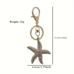 3D Undinėlės ir Vėžlio Raktų Pakabukai, Starfish White