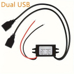 Dvigubas USB DC-DC keitiklis nuo 12V iki 5V.
