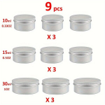 9/10vnt 10/15/30ML Aliuminio Indeliai Su Užsukamu Dangteliu, 10/15/30ml &ndash; 3 po vieną