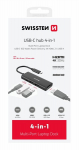 Swissten Usb-c 100w Hub: 4 prievadai, Hdmi 4k, aliuminis