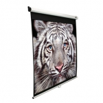 Elite Screens M136XWS1 Manual Pull Down Screen 136'' 1:1 / Diagonal 340cm, W 243,8cm x H 243,8cm / White case / Dual wall & ceiling instalation design / 4-side black masking border (Top: 10cm) / 160 Degrees viewing angle / Auto locking system / E ...
