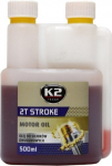 Pusiau sintetinė alyva dvitakčiams varikliams K2 2T Stroke oil, raudona