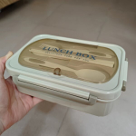 BPA neturintis 1000ml bento pietų dėžutė su įrankiais. , chaki