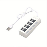 Auk&scaron;tos Spartos 7 Portų LED USB 2.0 Adapteris Hubas Kompiuteriams. ,  Baltas