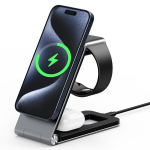 Duzzona W22 3in1 MagSafe belaidžio įkroviklio sulankstomas stovas i&scaron;maniesiems telefonams / i&scaron;maniajai laikrodžiai / TWS ausinės Airpods