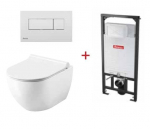 WC komplektas Ravak: WC potinkinis rėmas + klozetas Rimoff+ mygtukas + Soft Close dangtis