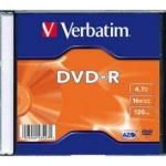 "verbatim dvd-r", matinis sidabrinis, 43547, 4,7 gb, 16x, plona dėžutė, 1 ks, be spausdinimo galimybės, 12 cm, skirtas duomenų archyvavimui