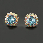 Auskarai moterims DiamondSky &bdquo;Glory III (Aquamarine Blue)&ldquo; su Swarovski kristalais