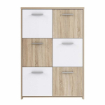 Komoda Quadro QDRK36, balta/ąžuolo spalvos