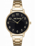 Damski zegarek Paul Lorens Pl11715b3-1d1 Slim 37mm, juodos-auksinės spalvos