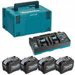 Makita Xgt 40v Akumuliatorių ir įkroviklio rinkinys su Makpac dėklu
