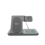 Gembird 3-in-1 sulankstomas belaidis įkroviklis laikiklis TA-WPC31A-01-BK, 15 W, Apple Watch, juodas