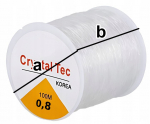Elastinga gija papuo&scaron;alams, 0.8 mm, 280 m, skaidri ir spalvota
