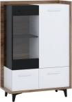 Vitrina Meblocross Box 13 3D, tamsiai ruda/balta
