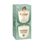 Bolsius pakaitinių kvapiųjų žvakių rinkinys Clean Light Cedarwood & Vetiver, 2 vnt.