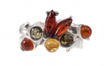Sidabro žiedas su gintaru "Vaivoryk&scaron;tė", 17.5