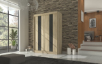 Spinta Adrk Furniture Karen 150 cm, ąžuolo/juodos spalvos