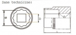 Jonnesway 12-kampė galvutė 1/2" 9mm S04h4909