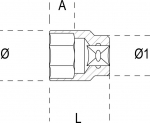 Beta 12-kampė galvutė 3/8", 22 mm, 910b/22