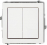 Karlik Deco dviejų klavi&scaron;ų jungiklis, baltas