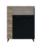 Vitrina Intermeble Siena 2D, ruda/juoda