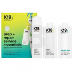 Kosmetikos rinkinys plaukams K18 Prep+ Repair Service Essentials: plaukų kompleksas 300 ml + dulksna 300 ml +  atstatomoji kaukė 150 ml