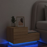 Naktinė spintelė su led lemputėmis, ąžuolo, 70x36x40,5cm