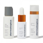 Rinkinys Dermalogica Daily Brightness Boosters: prausiklis, 30 ml + vitamino C serumas, 10 ml + drėkinantis gelis, 15 ml