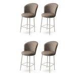 Baro kėdės rinkinys (4 vienetai) Alte - Cappuccino, Chrome
