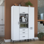 Daugiafunkcė spintelė Hanah Home JE118-2964 balta, moderni 130x40x198,6 cm