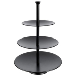 Orion serviravimo padėklas, 36,5 cm, Serviravimo lėk&scaron;tė metalinė juoda 3 auk&scaron;tų 36,5 cm