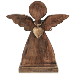 Kalėdinė dekoracija Angelas, Figurėlė medinė &scaron;ventinė angelas MANGO 27x30 cm