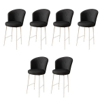 Baro kėdės rinkinys (6 vienetai) Alte - Black, White