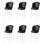 Baro kėdės rinkinys (6 vienetai) Uras - Black, White