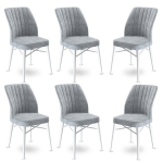 Kėdės rinkinys (6 vienetai) Flex - Grey, White