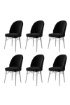 Kėdės rinkinys (6 vienetai) Ritim - Black, White