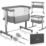 Lionelo Aurora Grey Concrete 3in1 - pristatoma lovytė, supamoji lop&scaron;ys, atskira kūdikio lovytė