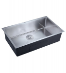 Vieno dubens virtuvės kriauklė Inox 74x44 su įdėklu + sifonas, be skylės