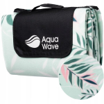AquaWave Kelioninis pledas SALVA 200x200 cm, sulankstomas į krep&scaron;io formą, su izoliacija, žalias/su augaliniu motyvu
