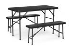 Maitinimo rinkinys 120 cm stalas 2 suolai banketinis rinkinys - BLACK
