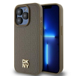 DKNY Hardcase Leather Pattern Metal Logo Mag