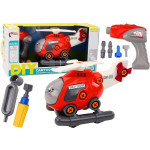 Konstruktoriu staigtasparnis Lean Toys DIY Turning Cartoon Helicopter, raudonas