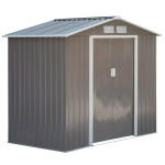 Sodo namelis su stumdomomis durimis 2,13 x 1,30 x 1,85cm Metalo Pilka