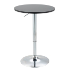 Modernus apvalus baro stalas, valgomojo stalas su 360&deg; besisukančiu stalvir&scaron;iu, reguliuojamo auk&scaron;čio bistro/auk&scaron;tas/virtuvės stalas, plieninis, juodas, &Oslash;61 x 70-90 cm