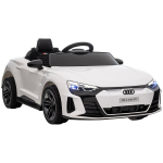 Vaikų elektrinis automobilis &bdquo;Audi RS e-tron GT&ldquo; su saugos diržu, nuotolinio valdymo pultu, žibintais, muzikos funkcija, baltas, 103 x 58 x 41 cm