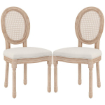 2 vnt. valgomojo kėdės, virtuvės kėdės, vintage dizainas, Vienos pynimo stilius, natūralios + kreminės spalvos