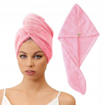 Plaukų džiovintuvas rankų plaukams galvos kepurė LEAVING Microfiber Pink, Plaukų džiovintuvas rankų plaukams galvos kepurė LEAVING Microfiber Pink